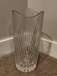 Clear Glass Vase - Tall Large Vases - Heavy Vase and Base