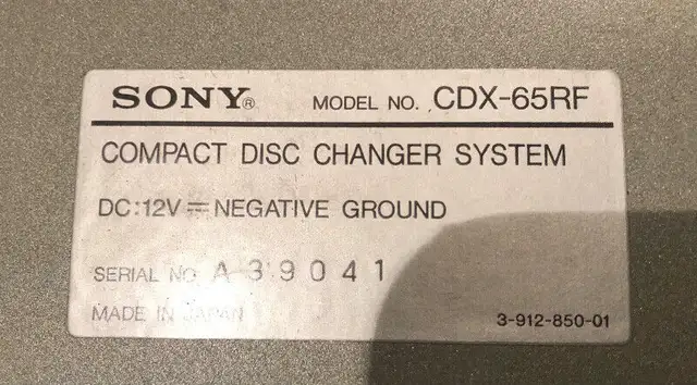 Sony Compact Disc Player for Vehicle65702476871809123