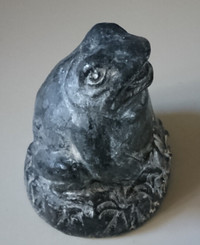 Vintage A Wolf Original Soapstone Frog Sculpture
