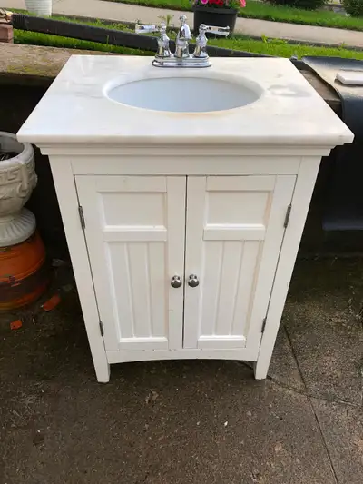 Bathroom Sink with Faucet and Cabinet, View more