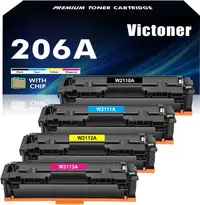 NEW: 4 Pack Toner Cartridge for HP 206A 206X