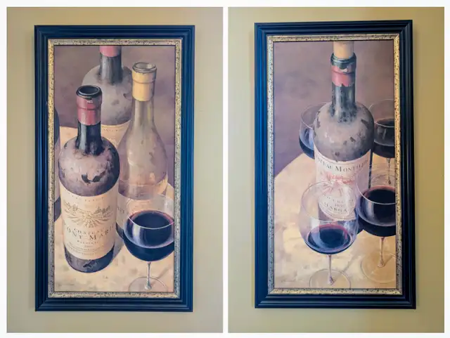 Twin Matching Wine Paintings in Home Décor & Accents in City of Montréal - Image 2