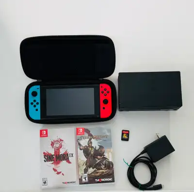Nintendo Switch Console - Bundle with 3 Games, Dock & Case, View more