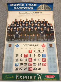 1969 - 1970 Export A NHL Large Calendar 