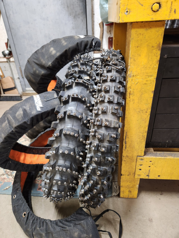 motorcycle ice racing fenders and tires in Other in Thunder Bay