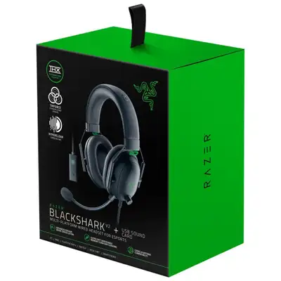 Razer BlackShark V2Gaming Headset with Microphone USB Sound Card, View more
