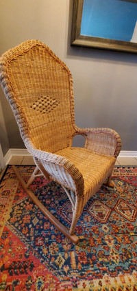 Vintage- Mid-Century-wicker rocking chair