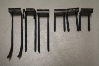 Assorted size of wall-mounted metal hooks