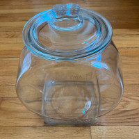 Planters Peanuts vintage glass fishbowl jar with lid