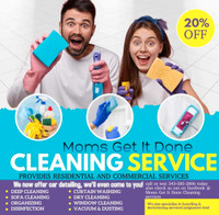 Offering cleaning services.