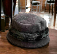 Parkhurst Black Winter Warm Textured Fashion Hat - Faux Fur