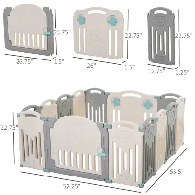 14 PCs Baby Enclosure, Children Playpen Indoor Safety Gate Kids, View more