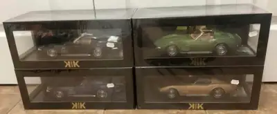 I am offering a set of four new in box, KK Scale 1972 Corvette C3 models at 1:18 scale, each with a...