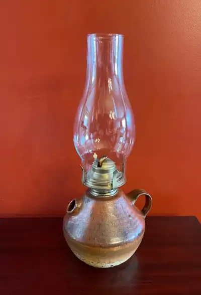 Vintage Ceramic Base Oil Lamp, View more