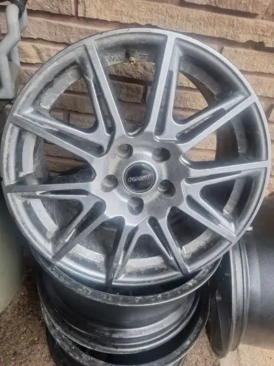 Up for sale is a set of four GM aluminum rims, each 17 inches in diameter with a 5-bolt pattern, per...