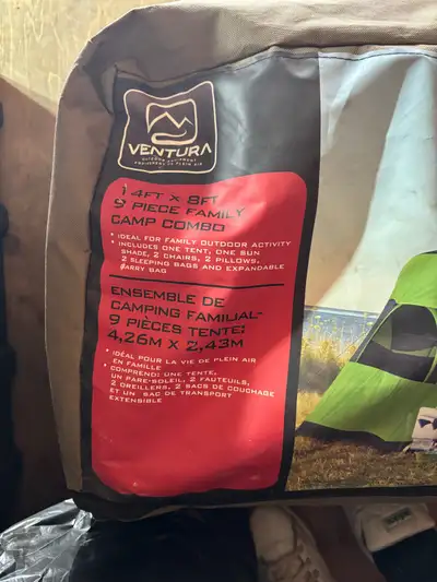 Used only once Get ready for your next outdoor adventure with this used Ventura 9-piece family camp...