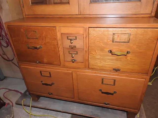 Antique bookcase and  File Cabinet Combo, 5 separate pieces in Bookcases & Shelving Units in Hamilton - Image 3