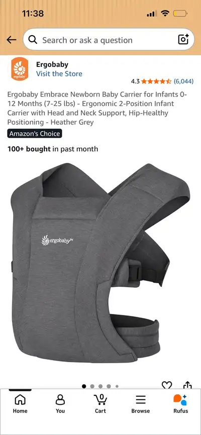 Ergobaby Embrace Baby Carrier, View more