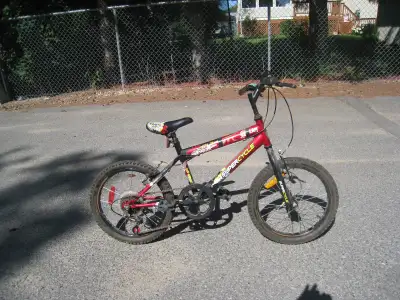 18” tires , new tube , 5 speeds , 12” frame , kickstand .