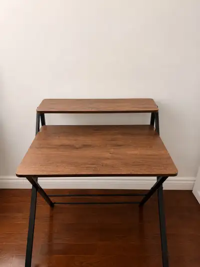 Folding Desk with Two Tier Shelf, View more