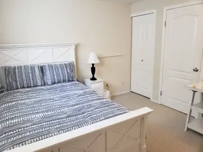 Bright, lower level of our home available for rent. Kitchen, living room, bathroom photos are part o...