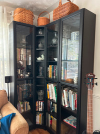 IKEA bookcases with glass doors