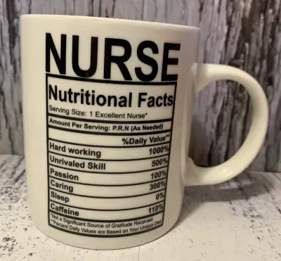 Fun Nurse Appreciation Nutritional Facts Coffee Mug, View more
