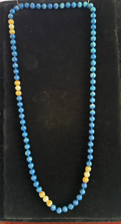 necklaces lapis and amber 3 separate necklaces 20" long, View more