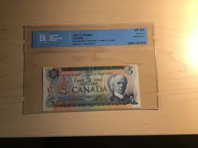 5$ canadien 1973 note remplacement, View more