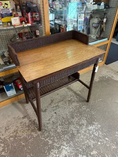 wood and wicker desk , View more