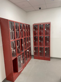 Lockers, metal with plastic doors 