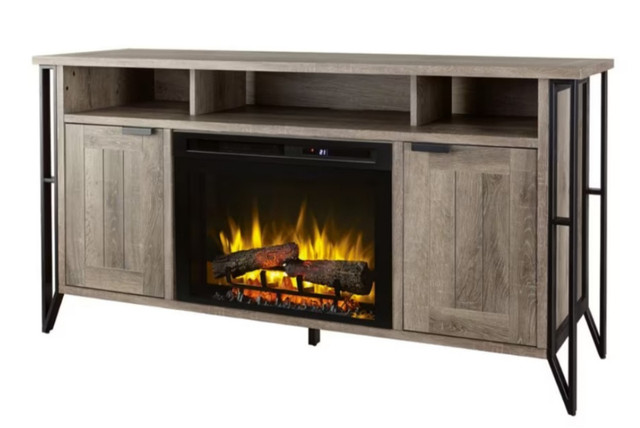 Home Decorators Collection 64" Media Console w/ Fireplace in Fireplace & Firewood in City of Toronto