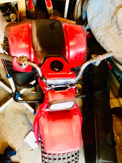 Honda 110 cc 3 wheeler runs good i just broke pull rope though . ( will trade for a good PW 80 Yamah...