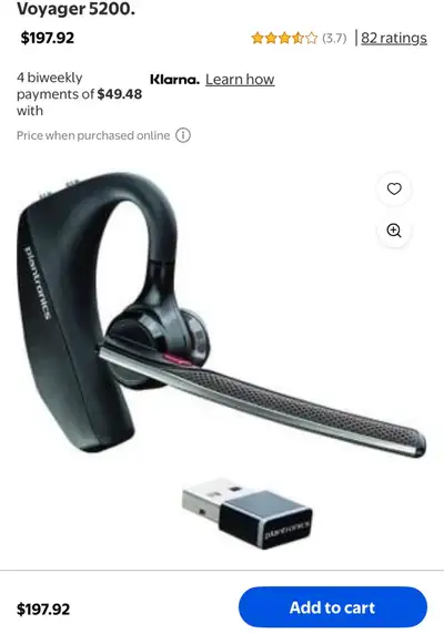 Plantronics headset with charging case, View more