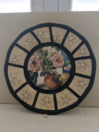 ASSIETTE DÉCORATIVE FURLOTTE (pomme et fleurs)