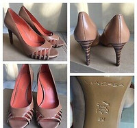 Via Spiga BCBG Max Studio Leather Pumps  Kitten Heels Shoes