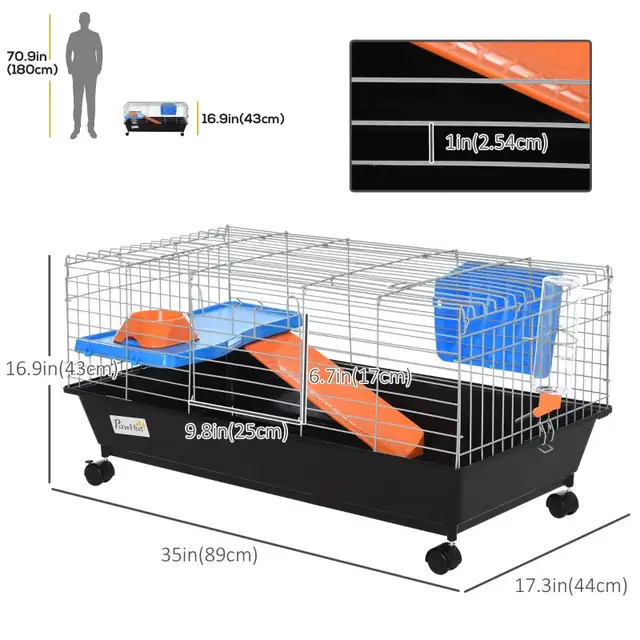 Small Animal Cage, Rolling Bunny Cage, Black Color  in Other in Markham / York Region - Image 3