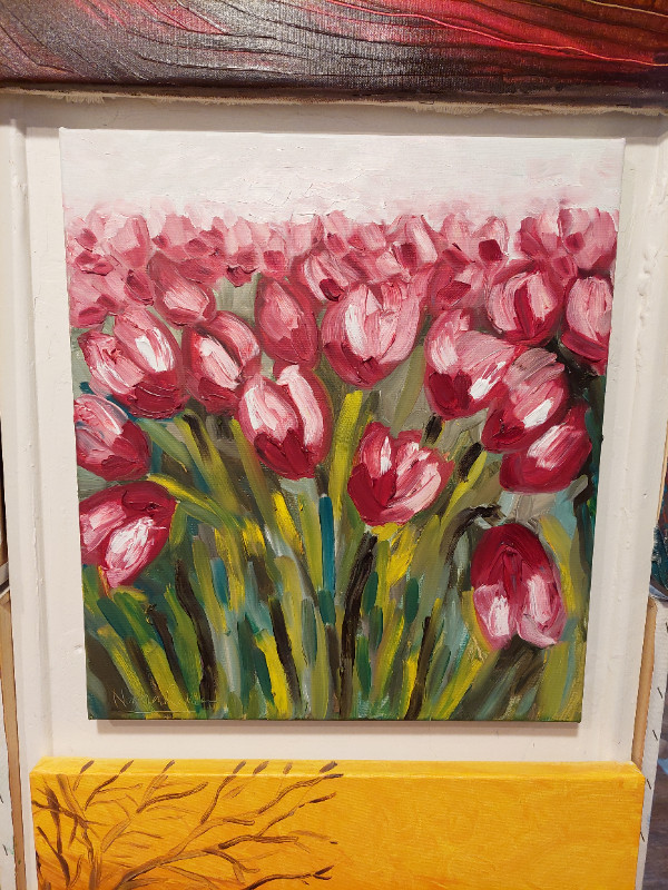 Original Oil Painting - Tulips in Arts & Collectibles in Hamilton - Image 4