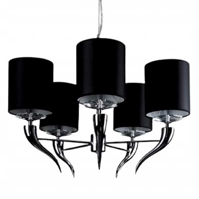Chrome Chandelier Light With Black Shades, View more