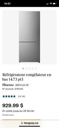 Réfrigérateur Hisense DOIT PARTIR!!