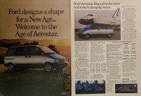 1986 Ford Aerostar XLarge 2-Page Original Ad