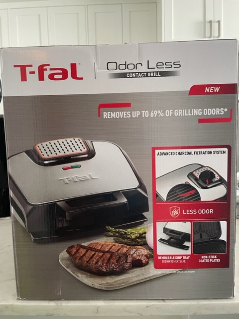 T-FAL Electric Grill Odorless Stainless Steel with Filtration in Toasters & Toaster Ovens in Calgary