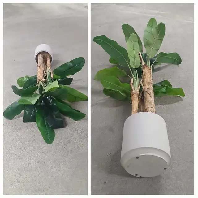 Banana Tree Plant Artificial Faux Large Green Leaves Planter Pot | Home ...