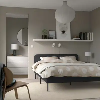 IKEA Slattum Upholstered Bed Frame (Gray, Full Size), View more