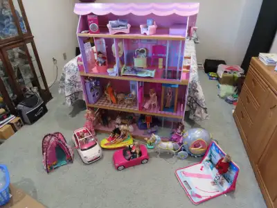 Barbie House; Vehicles; Dolls; Accessories, View more