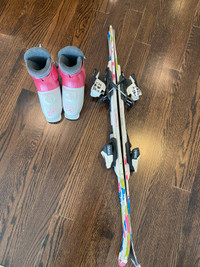 Kids skis and boots
