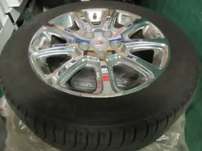 $795.00 FOR THE SET OF 4 WINTER MICHELIN TIRES AND 9 SPOKE CHROME CADILLAC WHEELS - RIMS - ALLOY WHE...