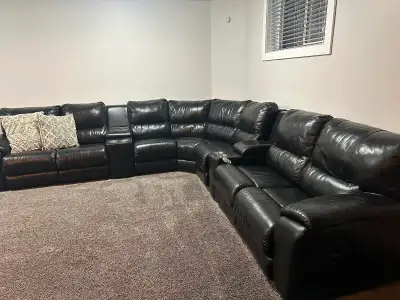 Palliser leather reclining sectional, View more