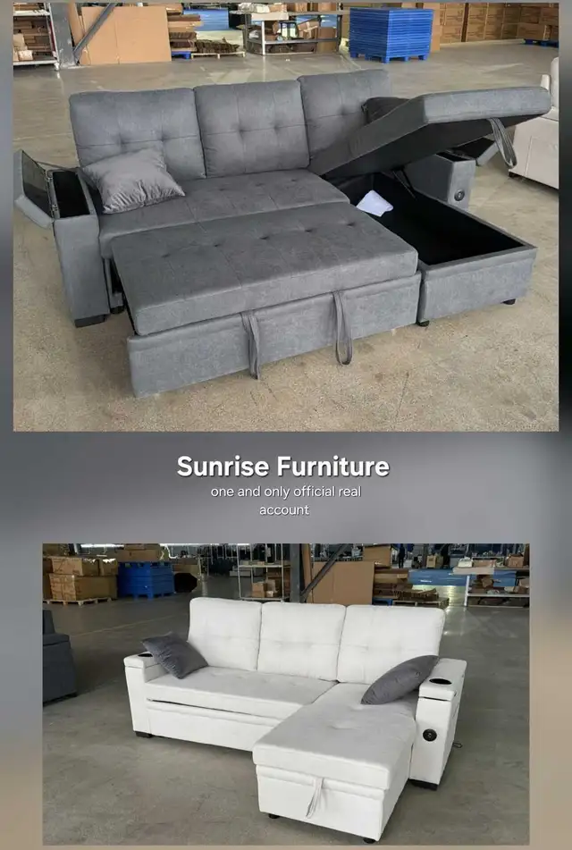 Storage Sectional Sofa Bed Pull Out Sofa in Couches & Futons in Brantford - Image 3
