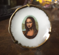 Plat miniature la Joconde, véritable porcelaine d'art limoges
